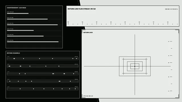 Monochrome industrial flow control dashboard — free 3840x2160 4K wallpaper image