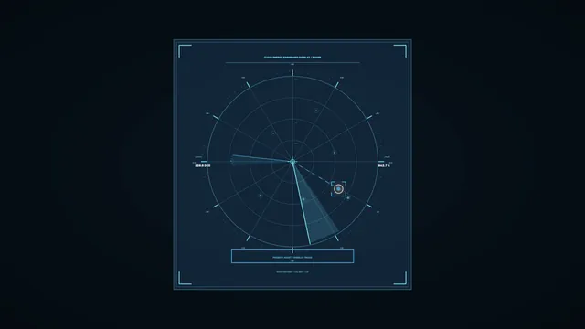 Cyan radar chart on a dark technical panel — free 3840x2160 4K wallpaper image