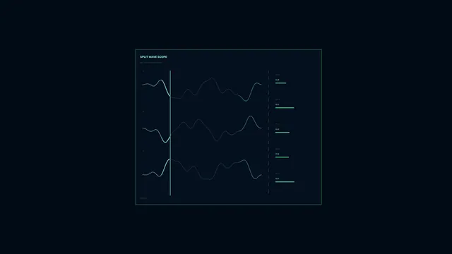 Split Wave Scope on a Dark Technical Grid — free 3840x2160 4K wallpaper image