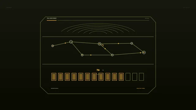 Cell-Echo Sonar Interface in Olive and Amber — free 3840x2160 4K wallpaper image