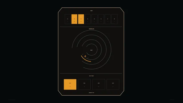 Orbital tracking panel with amber signal markers — free 3840x2160 4K wallpaper image