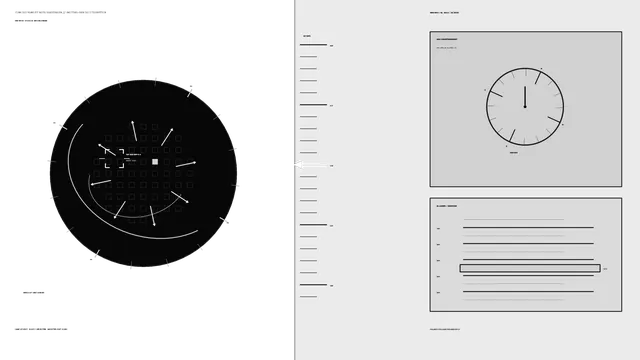 Monochrome circular control system dashboard — free 3840x2160 4K wallpaper image