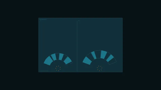 Dual radial gauge panels in teal and navy — free 3840x2160 4K wallpaper image