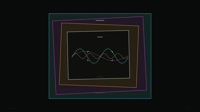 Nested signal frames with oscillating waveforms — free 3840x2160 4K wallpaper image