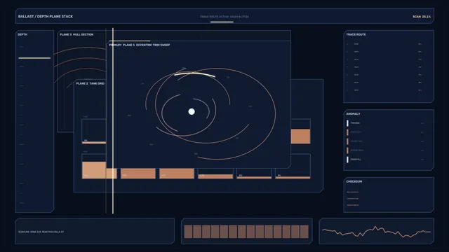 Dark technical interface with orbital geometry — free 3840x2160 4K wallpaper image