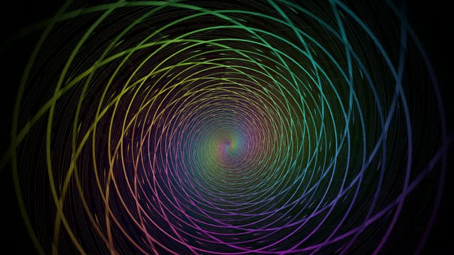 Chromatic vortex of concentric curved lines — free 3840x2160 4K wallpaper image