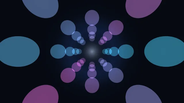Radial circles in blue and violet light — free 3840x2160 4K wallpaper image
