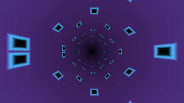 Cyan-edged rectangles in a purple geometric tunnel — free 3840x2160 4K wallpaper image