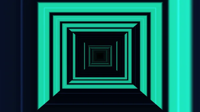 Concentric teal frames forming a dark tunnel — free 3840x2160 4K wallpaper image