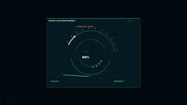 Futuristic life support reserve gauge interface — free 3840x2160 4K wallpaper image