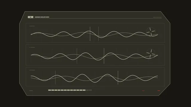 Harmonic waveform control panel in olive tones — free 3840x2160 4K wallpaper image
