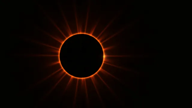 Orange corona with radial light beams — free 3840x2160 4K wallpaper image