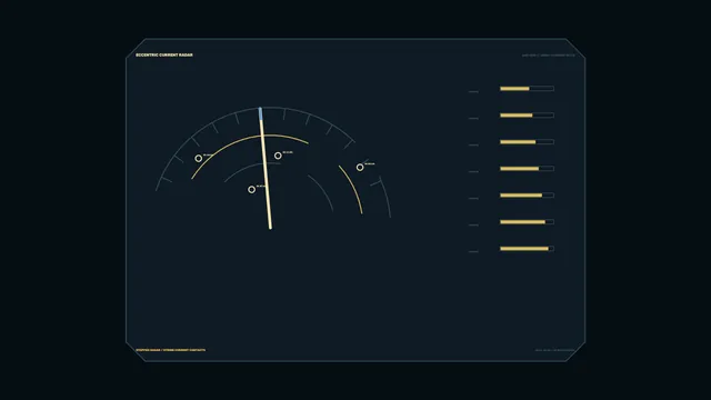 Eccentric current radar interface in dark blue — free 3840x2160 4K wallpaper image