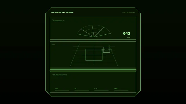 Green contamination instrument interface — free 3840x2160 4K wallpaper image
