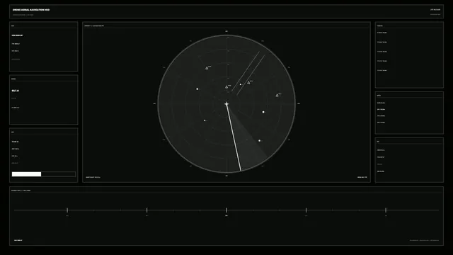 Dark aerial navigation radar interface — free 3840x2160 4K wallpaper image