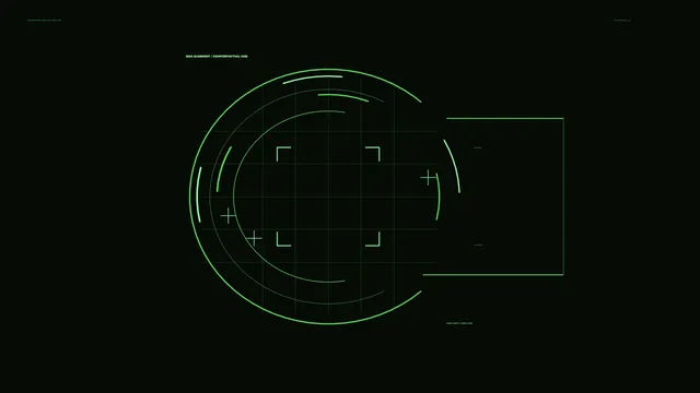 Neon green targeting geometry on black — free 3840x2160 4K wallpaper image