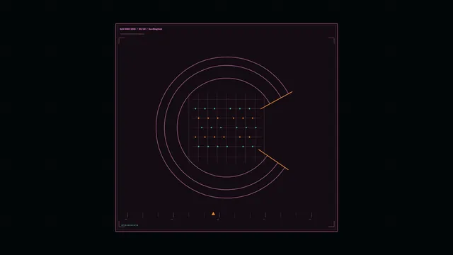 Magenta radar grid on a dark technical panel — free 3840x2160 4K wallpaper image