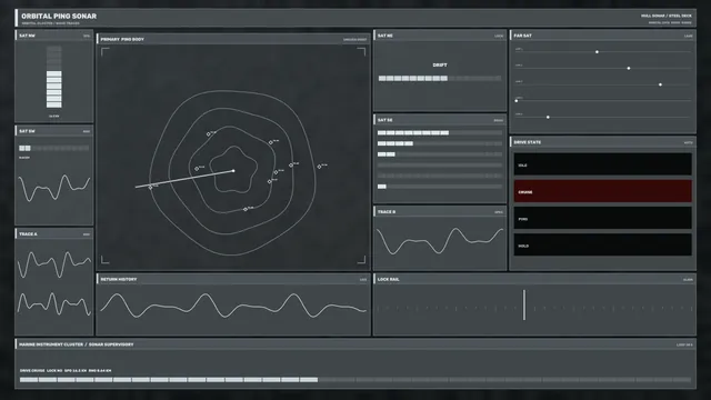 Dark sonar control panel with orbital traces — free 3840x2160 4K wallpaper image