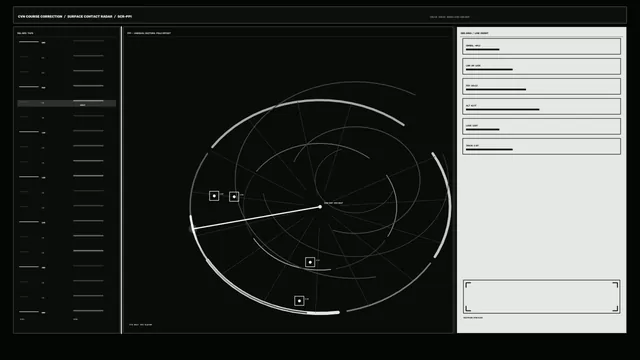 Monochrome radar interface with orbital geometry — free 3840x2160 4K wallpaper image