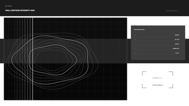 Monochrome hull contour integrity map — free 3840x2160 4K wallpaper image