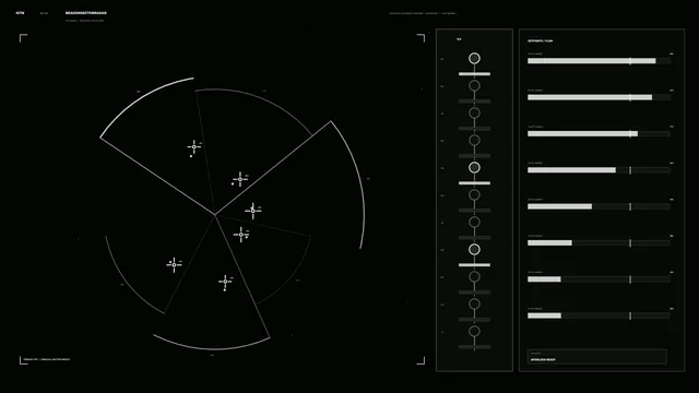 Monochrome radar interface with sector geometry — free 3840x2160 4K wallpaper image