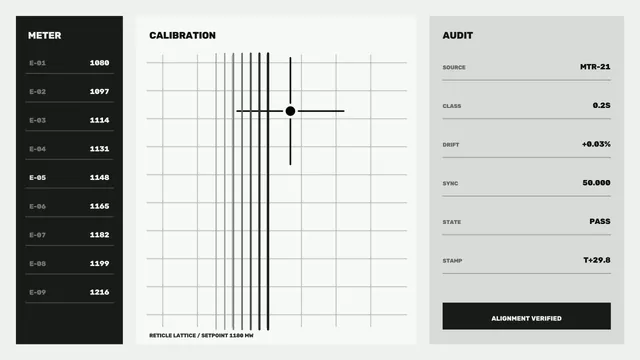 Technical calibration grid with alignment reticle — free 3840x2160 4K wallpaper image