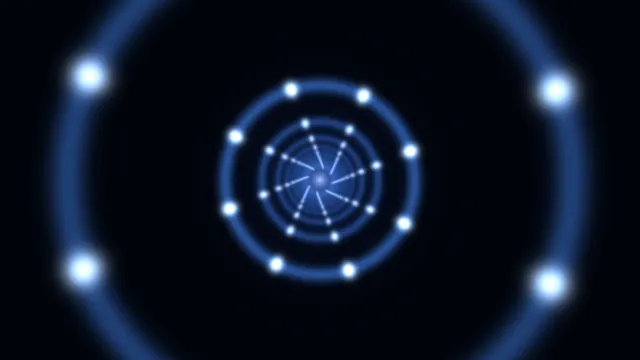 Blue orbital network with luminous nodes — free 3840x2160 4K wallpaper image