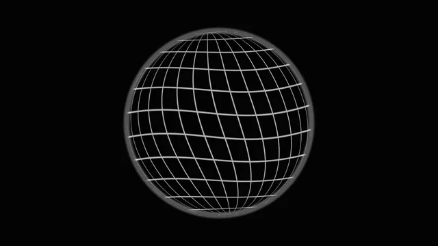 Monochrome wireframe globe on black — free 3840x2160 4K wallpaper image