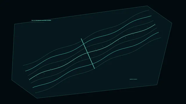 Teal wavefield scanner diagram on dark ground — free 3840x2160 4K wallpaper image