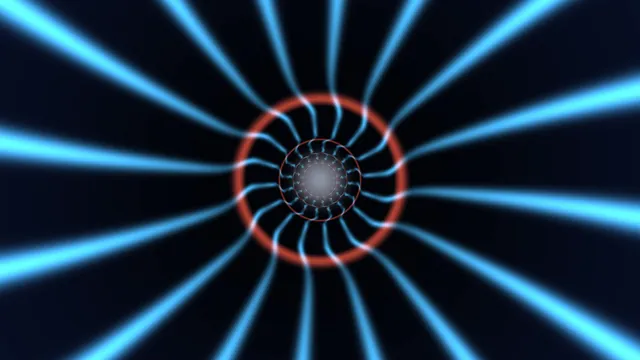 Blue radial energy tunnel with concentric rings — free 3840x2160 4K wallpaper image