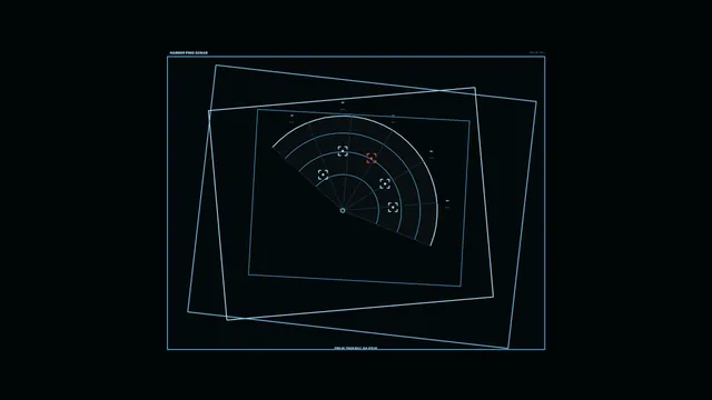 Blue sonar grid with angular tracking geometry — free 3840x2160 4K wallpaper image