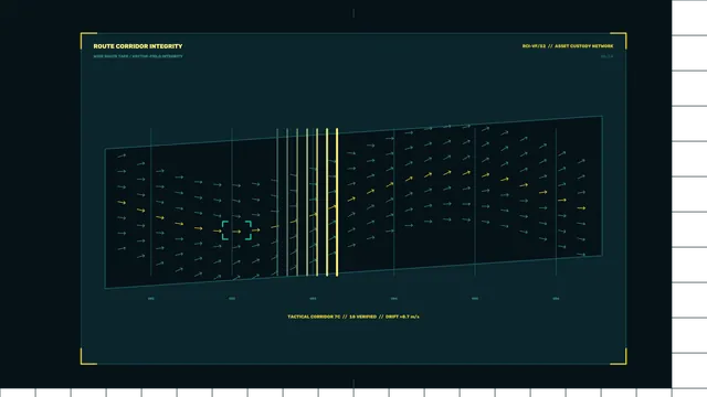 Route corridor vector field in teal and yellow — free 3840x2160 4K wallpaper image