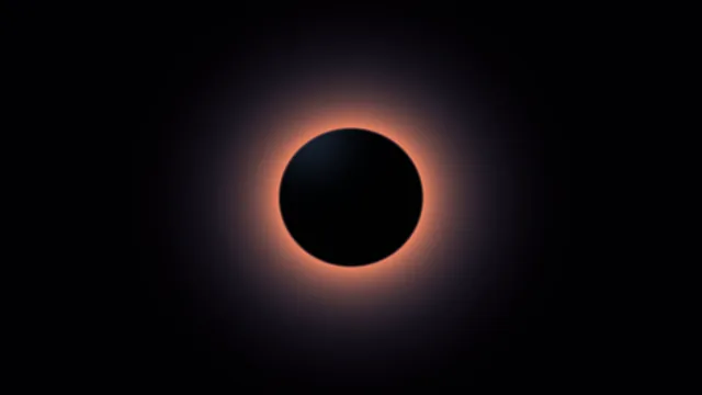 Black circle with a warm orange corona — free 3840x2160 4K wallpaper image