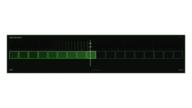 Green technical lock-target interface on black — free 3840x2160 4K wallpaper image