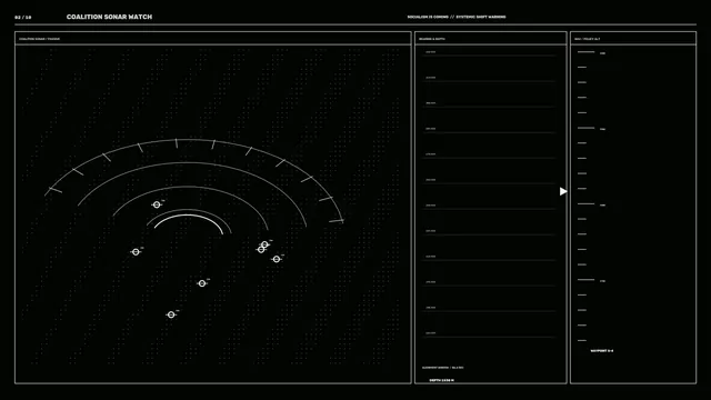 Monochrome orbital sonar interface diagram — free 3840x2160 4K wallpaper image