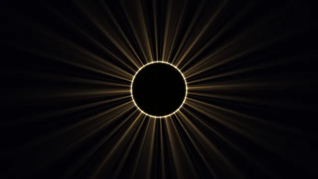 Golden radial beams around a dark central ring — free 3840x2160 4K wallpaper image