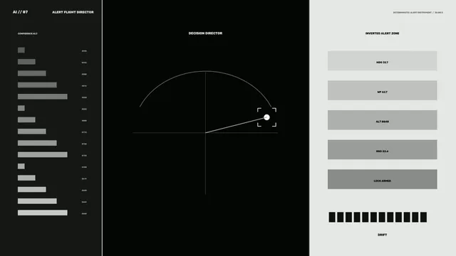 Monochrome flight director targeting interface — free 3840x2160 4K wallpaper image