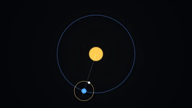 Minimal orbital diagram with blue and gold paths — free 3840x2160 4K wallpaper image