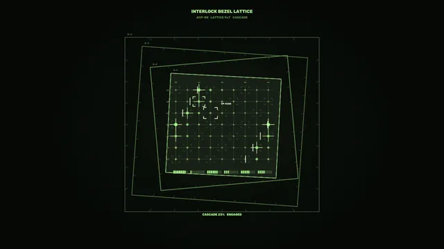 Interlocking green technical lattice on black — free 3840x2160 4K wallpaper image