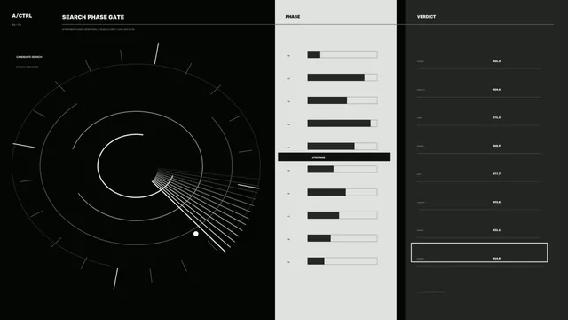 Monochrome phase gate interface with radial geometry — free 3840x2160 4K wallpaper image