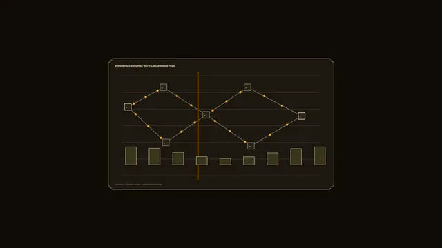 Amber Sonar Flow Diagram on a Dark Grid — free 3840x2160 4K wallpaper image