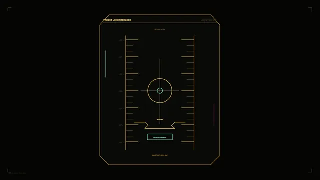 Amber and cyan targeting interface on black — free 3840x2160 4K wallpaper image