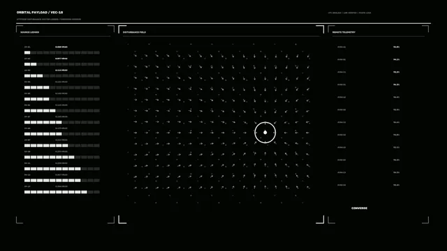 Orbital telemetry grid with converging vector field — free 3840x2160 4K wallpaper image