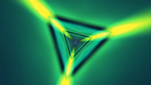 Neon Green Triangle Tunnel with Yellow Beams — free 3840x2160 4K wallpaper image