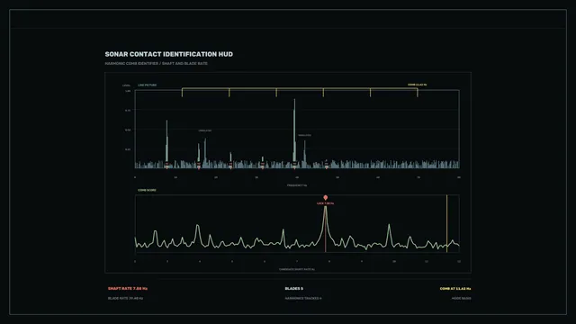 Dark Sonar Spectrum Identification Interface — free 3840x2160 4K wallpaper image