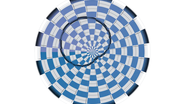 Blue radial checkerboard sphere on black — free 3840x2160 4K wallpaper image