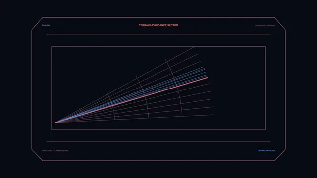 Terrain avoidance sector with orbital line geometry — free 3840x2160 4K wallpaper image