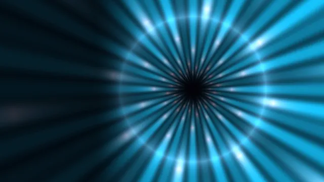 Cyan radial beams around a dark central aperture — free 3840x2160 4K wallpaper image