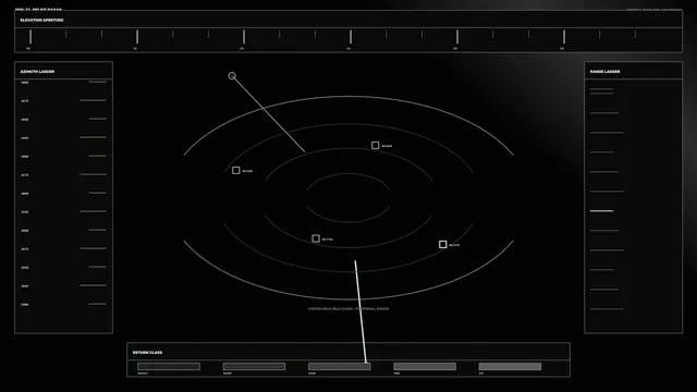 Monochrome radar range and azimuth schematic — free 3840x2160 4K wallpaper image