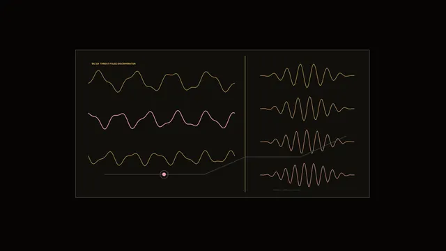 Dark waveform analysis panel with signal traces — free 3840x2160 4K wallpaper image